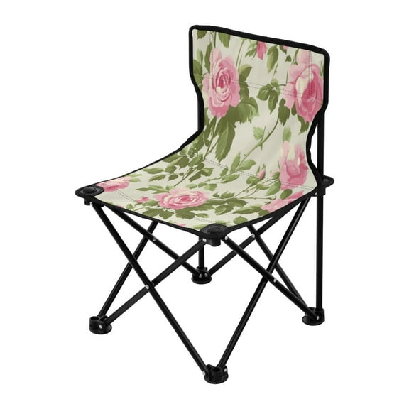 Outdoor Folding Chair 14.46x14.46x22.83 Inches, Camping Folding Chair Easy to Carry Ideal for Outdoor Picnics Camping Park Fishing Pretty Pink Rose
