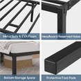 thumbnail image 3 of Yaheetech 14 Inch Metal Platform Bed Frame with Steel Slat Support, Twin XL, Black, 3 of 8