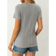 thumbnail image 5 of AviBest Women's T-Shirts , Ribbed Crew Neck Short Sleeve Tshirts, 5 of 7