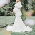 thumbnail image 3 of Vedolay Maternity Dress Summer Maternity Strapless Ruched Maxi Tube Dress with Pockets Pink M, 3 of 5