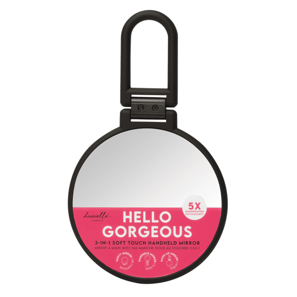 Danielle 5x miroir de maquillage portatif doux au toucher, noir Danielle 5x miroir de maquillage portatif doux au toucher, noir