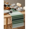 thumbnail image 6 of Dark Green Ombre Stripe Table Runner Cotton Linen 90 Inch Holiday Dresser Scarves,Farmhouse Simple Striped Tablerunner for Kitchen Coffee Dining Bedroom Home Living Room Dinner Scarf Décor 13''x90'', 6 of 9