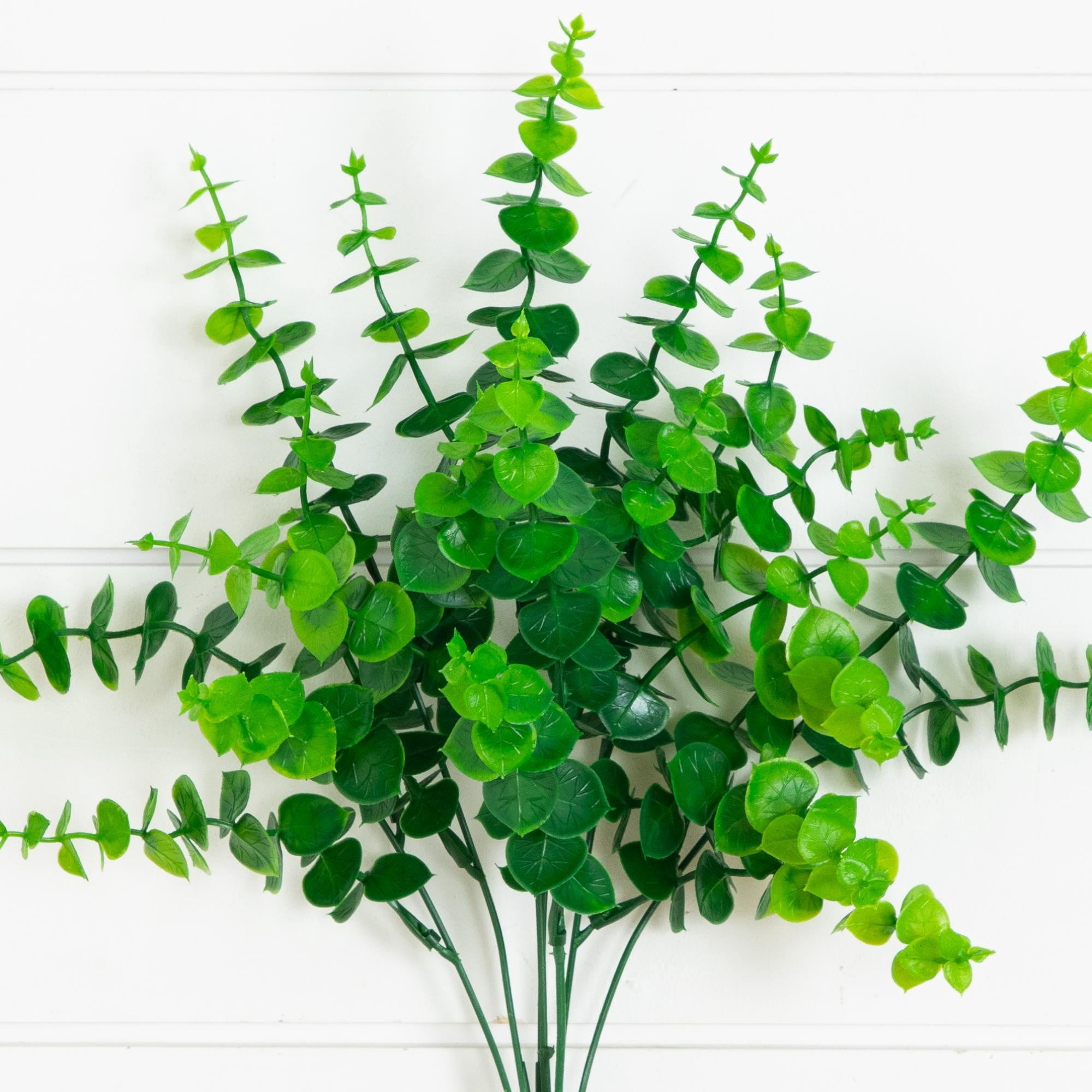 15in. UV Resistant Artificial Eucalyptus Bush (Indoor/Outdoor) - Set of 4