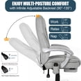 thumbnail image 3 of 400lbs Big and Tall Executive Leather Office Chair with footrest Heavy Duty, Reclining, and Stylish Computer Desk Chair, 3 of 9