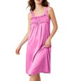 thumbnail image 2 of ZyeKqe Nightgown for Women Sleeveless Ruffled Bow Lightweight Loose Comfy Casual Loungewear Sleep Shirts Midi Dress, 2 of 7