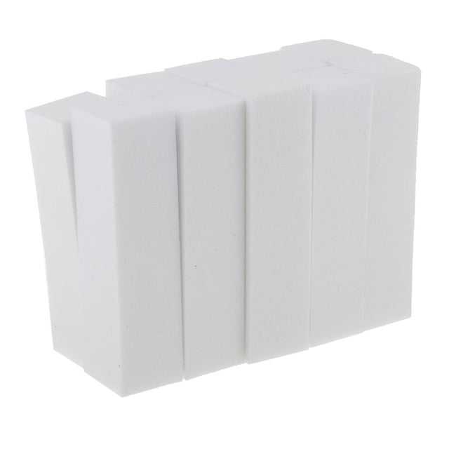 10 Piezas Espuma Blanca Perfecl Manicure Pedicure Buffer Herramientas Rellenar Extensiones de Uñas