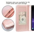 thumbnail image 3 of For Samsung Galaxy S10 Case, Cute Leather Flip Wallet Case Cover Folio [Kickstand] Girls Women for Samsung Galaxy S10 - Glitter Rose Gold, 3 of 6