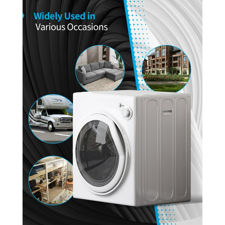 VIVOHOME 110V 1500W Electric Compact Portable Clothes Laundry Dryer Machine for Apartment 3.5 CU.FT 13lbs, Size: 3.5cu.ft, White