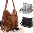 thumbnail image 4 of Jkerther Women Girl Celebrity Tassel Suede Fringe Shoulder Messenger Handbag Cross Body Bag, 4 of 6