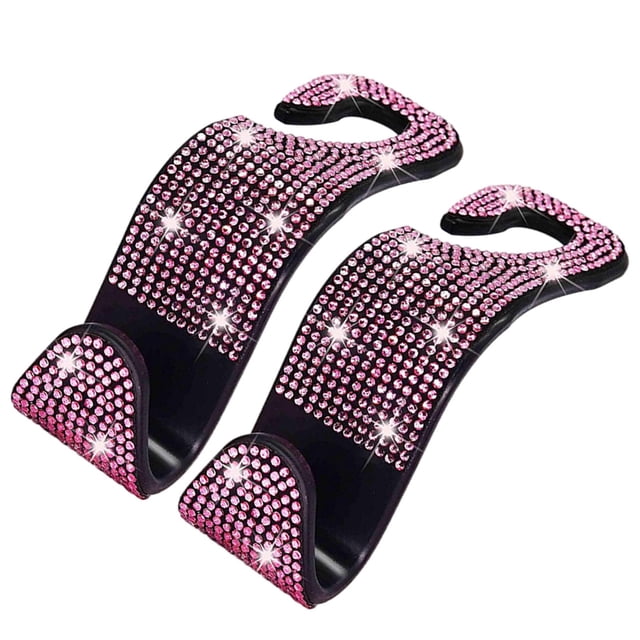 de cristal brillante para asiento trasero de coche, colgador de asiento para mujer, para ahorrar espacio en los ojos. Rosa Zulema Suspensión de reposacabezas de coche