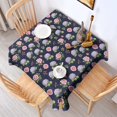 thumbnail image 2 of Pioneer Flower Floral Print Pattern Square Tablecloth, Waterproof Wipeable Spillproof Washable Table Cover for Home Kitchen Party Decor, 52"x52", 2 of 6