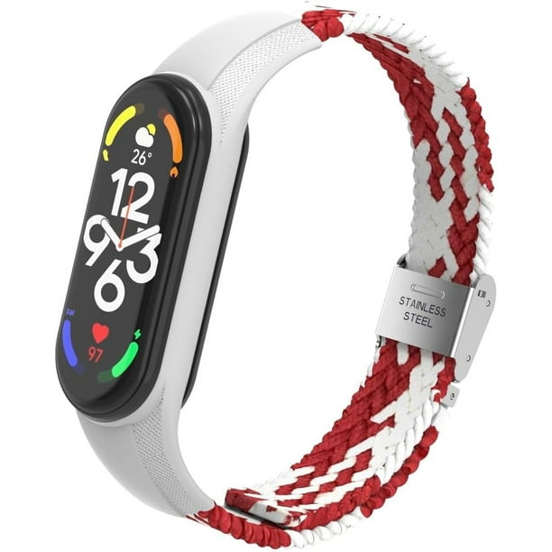 Correa De Silicón y Nylon + Hebilla Unisex Para Smart Watch De Xiaomi Compatible Con De Mi Band 7 / 6 / 5 / 8