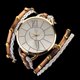 thumbnail image 3 of Reloj de cuarzo de aleación de PU multicapa con cuerda trenzada de moda retro para mujer (marrón), 3 of 4