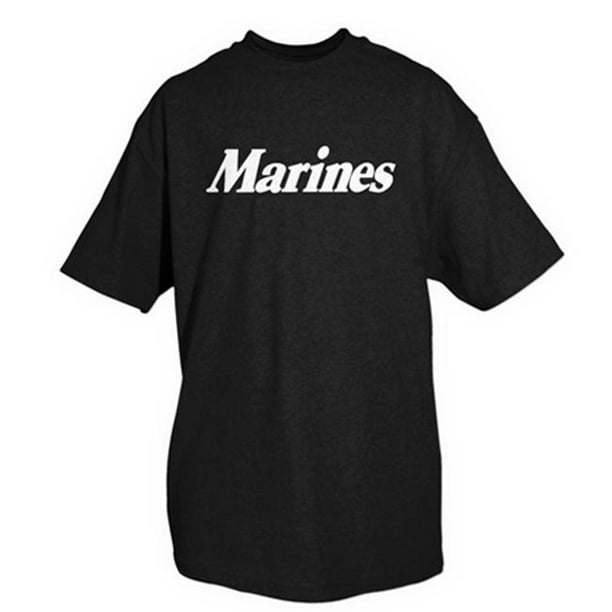 Fox Outdoor 64-596 L Marines T-Shirt Imprimé Unilatéral et Noir - Grand
