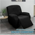 thumbnail image 6 of SUSUZI Recliner Chair Cover 4-Pieces Stretch Reclining Armchair Slipcover, 1 Seater Massage Rocker Recliner Cover, Furniture Protector with Elastic, Black, 6 of 10