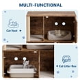 thumbnail image 3 of Garvee mueble de 2 niveles para caja de arena de gato, gabinete esquinero 2 en 1 con poste rascador y tapetes, ideal para ocultar el arenero, 3 of 8