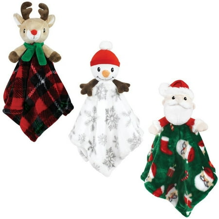 Hudson Baby Unisex Baby Animal Face Security Blanket, White Snowman, One Size