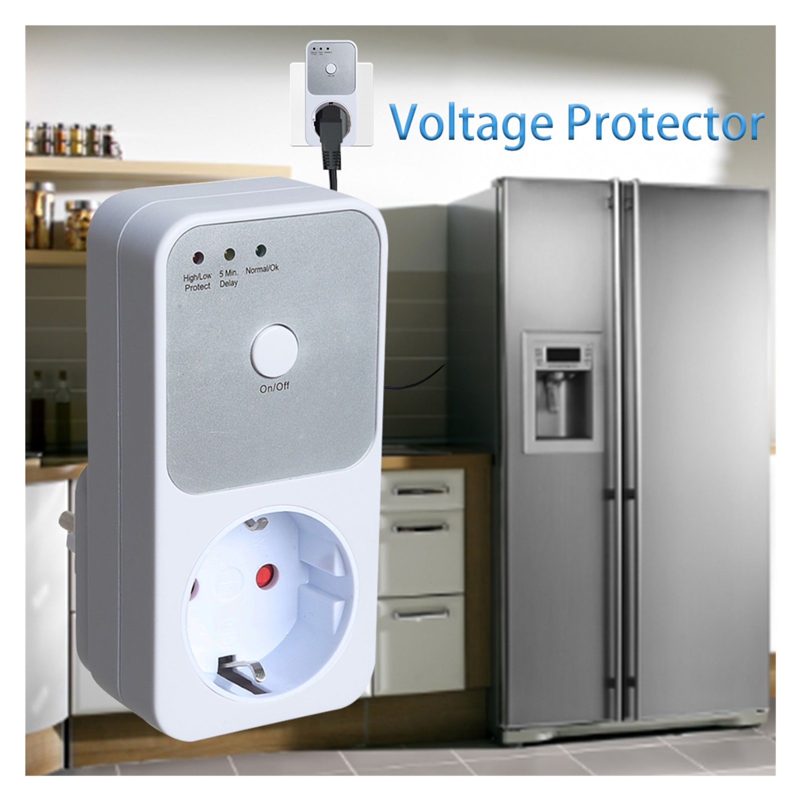 2pcs Surge Safe Protector Socket Voltage Protector Electrical Automatic Stabilizer For Refrigerator Switcher