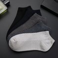 thumbnail image 4 of Calcetines náuticos de primavera y verano para hombre, calcetines cortos de masaje con parte inferior de algodón para hombre, calcetines invisibles poco profundos de fibra de bambú, 4 of 5