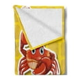 thumbnail image 2 of Crabs Soft Flannel Fleece Throw Blanket, Stickers of 4 Different Crabs Illustration in Cartoon Style Print, Cozy Plush for Indoor and Outdoor Use, 50" x 60", Earth Yellow and Orange, by Ambesonne, 2 of 5