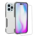 thumbnail image 1 of NIFFPD iPhone 14 Pro Max Case with Screen Protector, Shockproof Full Coverage Protective Cover Phone Case for iPhone 14 Pro Max 6.7" White&Gray, 1 of 7