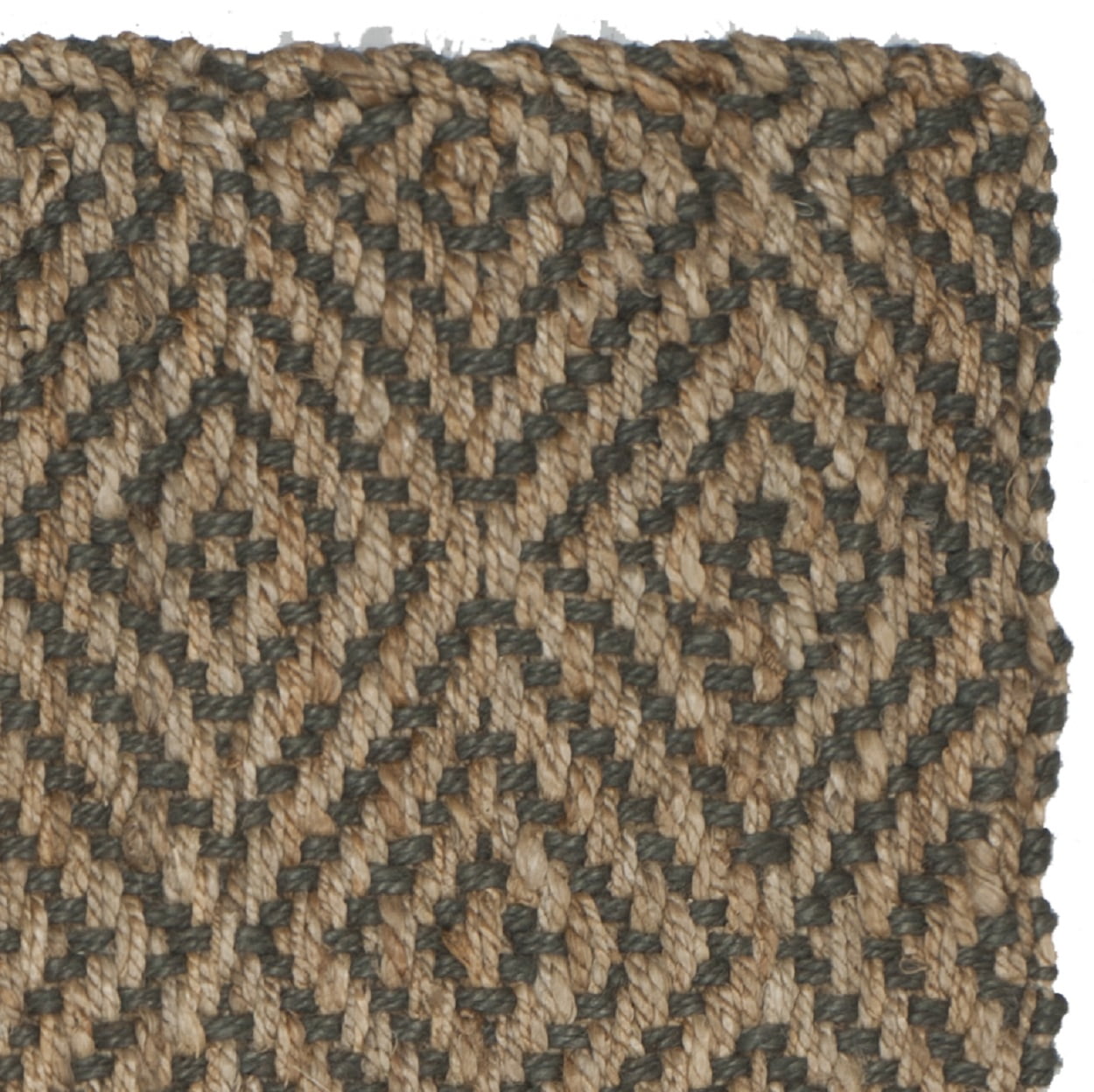 SAFAVIEH Natural Fiber Emory Geometric Jute Area Rug, Natural/Grey, 5' x 5' Square