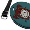 thumbnail image 2 of Stay Creepy Girl with Hearts and Bow Round Leather Luggage Card Suitcase Carry-On ID Tag, 2 of 7