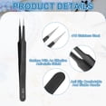 thumbnail image 4 of Uxcell 6pcs 4.8" Long ESD-14 Anti-static Straight Pointed Tip Tweezers Stainless Steel Round Edge Non-magnetic Precision Tweezers for Various Electronics Precise Repair, 4 of 7