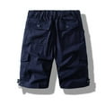thumbnail image 3 of Men's Summer Casual Pocket Straight Leg Solid Color Shorts Stylish, Suitable for Seaside Entertainment, Size Chart Provided, 3 of 3