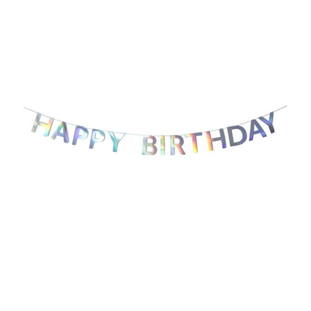 Holographic Happy Birthday Banner