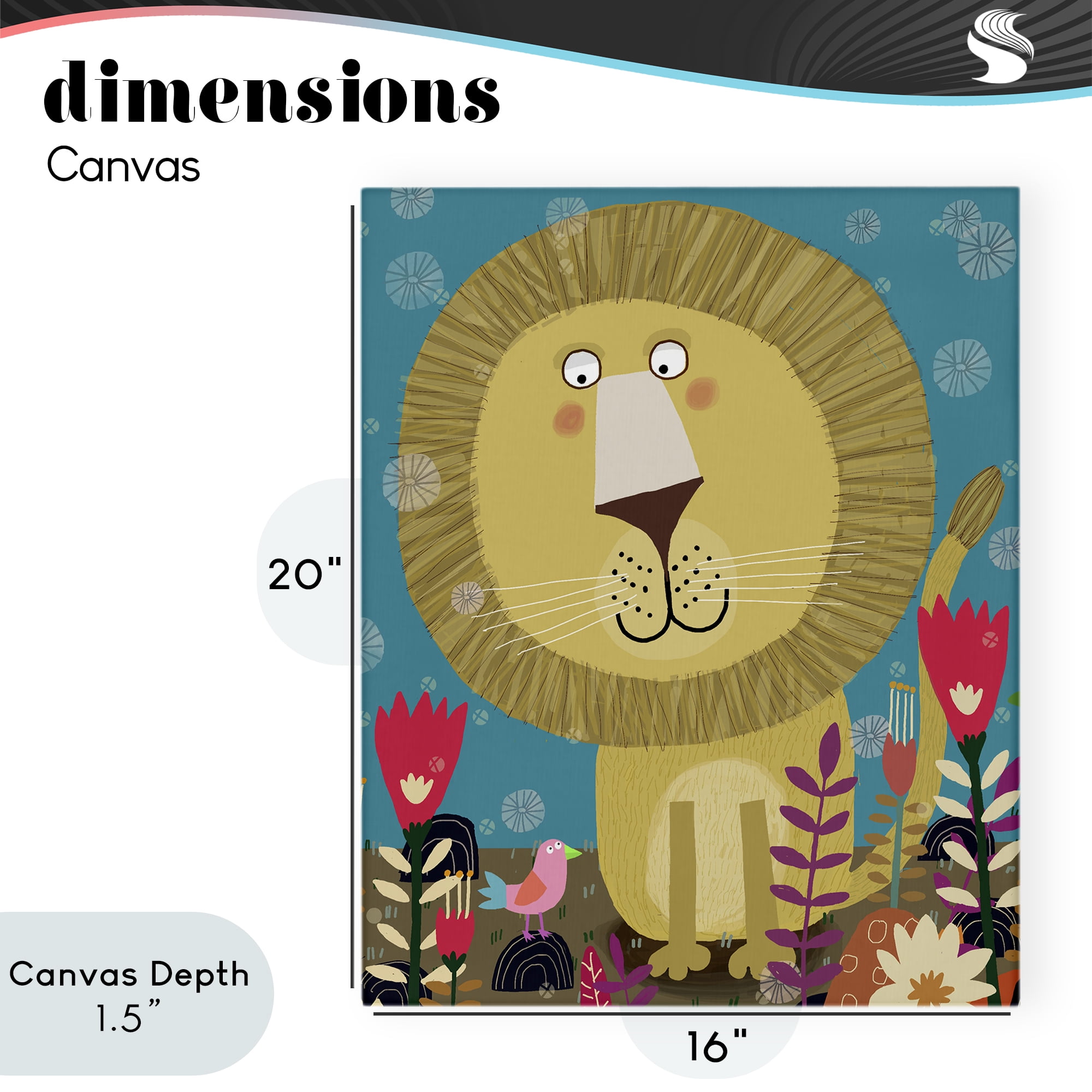 Stupell Industries Boho Lion & Flowers Canvas Wall Art, design by Carla Daly