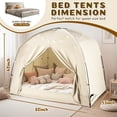 thumbnail image 5 of Bed Tents for Kids and Adult Portable 100% Breathable and 85% Blackout Toddler Dream Play Tent, 3 Doors Privacy Space Sleeping Canopy for Indoor Floor or Twin Full Queen Sizes Bed (Khaki,Queen- Size), 5 of 8
