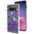 thumbnail image 2 of for Galaxy S10 Plus Real Flower Case Bling Glitter Sparkle Gold Foil Design Cover for Samsung Galaxy S10 Plus Clear Case Real Flower Shockproof Slim Case for Galaxy S10 Plus Purple, 2 of 11