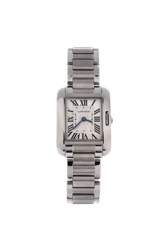 Pre-Owned Tank Anglaise Quartz Watch Stainless Steel 23 By Rebag