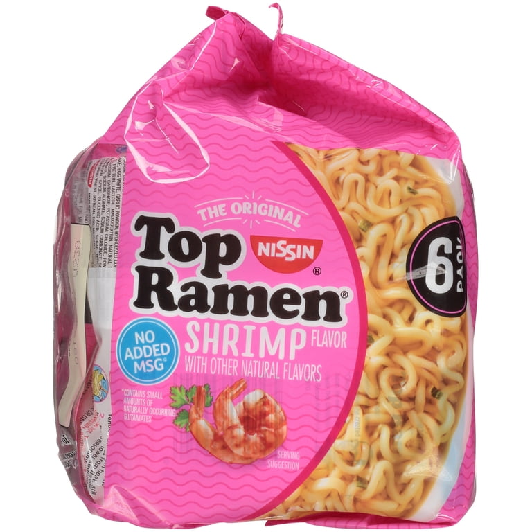 Nissin Top Ramen The Original Shrimp Flavor Ramen Noodle Soup, 18
