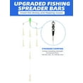 thumbnail image 3 of BLUEWING 18" Upgraded Fishing Spreader Bar Splasher Offshore Trolling Spreader Bar with 9" Bulb Squids and 316 Stainless Steel Rod for Wahoo Tuna Marlin Mahi Mahi, Luminous, 3 of 8