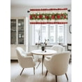 thumbnail image 2 of Christmas Valances for Windows, Xmas Floral Poinsettias Pine Leaf Snowflakes Linen Light Filtering Window Treatment Valances, Rod Pocket Small Curtains for Kitchen/Bathroom, 42"x12", 2 of 9