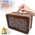 thumbnail image 1 of 2024 Upgrade Cash Vault Wooden Savings Box with Counter $1000, 1 of 8