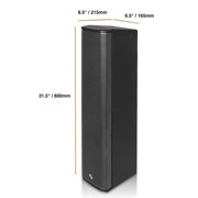 Sound Town High-Power 900W Passive Column Line Array Speaker with 4x5-Inch Woofers, Dual Compression Drivers, Birch Plywood, Wall Mount for Installations, Conference, Black (CARPO-P6B)