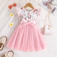 thumbnail image 6 of Lanbubble Girls Floral Tulle Dress Flutter Sleeve Tutu Princess Party Dress 3-7 Years, 6 of 9