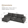 thumbnail image 2 of Neche 114" Cloud Sofa for Living Room, L-Shaped Deep Seat Modular Boneless Couch, No Assembly Required,Gray, 2 of 7
