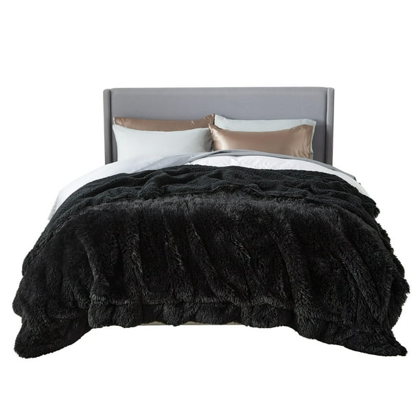 Manta Bedsure Soft Black Queen Size para cama de 230 x 230 cm