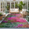 thumbnail image 2 of Area Rugs 5'x7', Pink Green Oil Painting Carpet Runner Indoor Outdoor Rugs Home Decor Aesthetic, Modern Abstract Summer Botanical Non Slip Mats Washable Accent Rug for Living Room Bedroom, 2 of 8