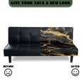 thumbnail image 4 of Yuyamidu Black Marble Futon Cover Armless Sofa Covers Non Slip Stretch Futon Slipcover with Elastic Edge Easy to Install Sofa Bed Slipcover Protector Gift for Holiday, 4 of 8