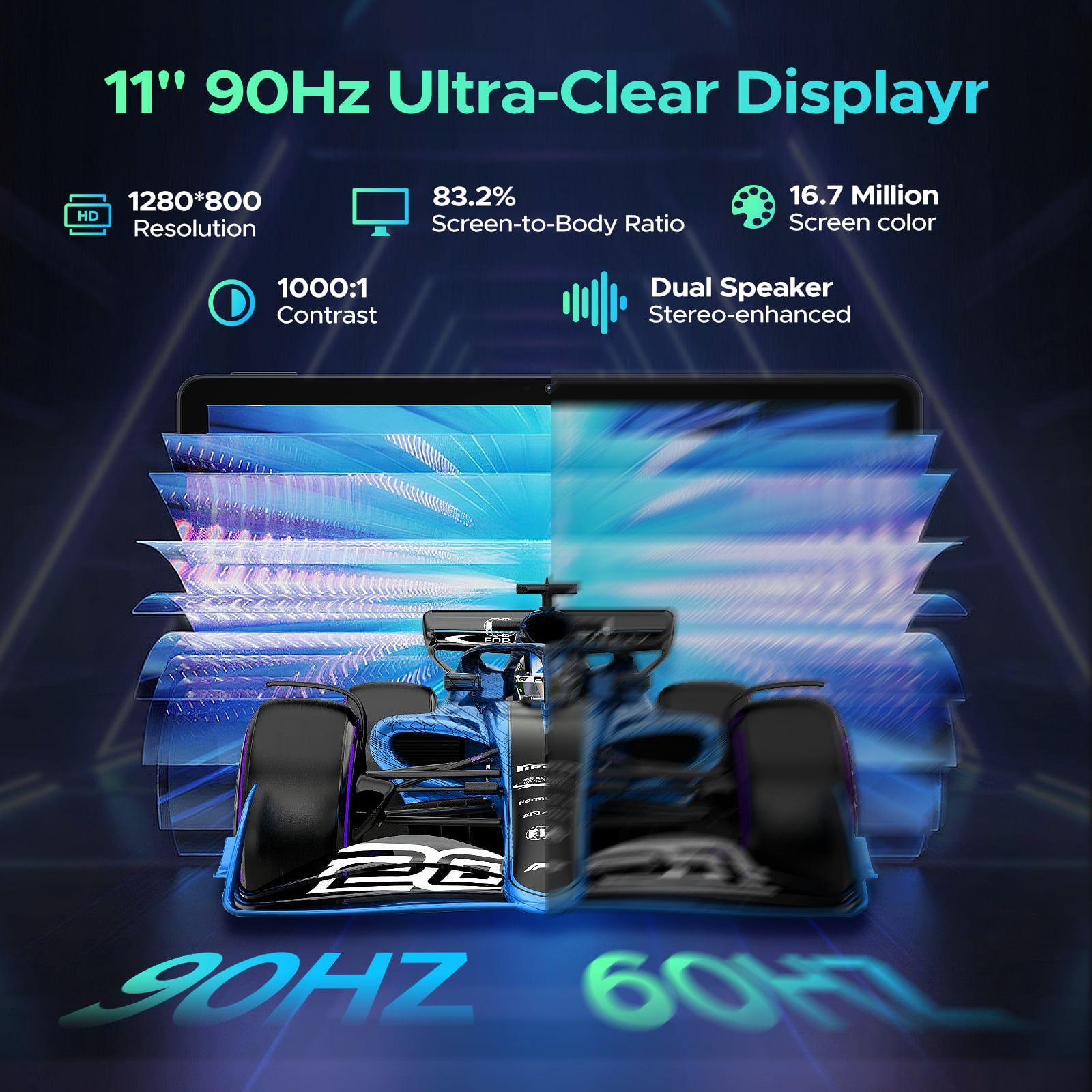 DOOGEE U11 Android 16 Tablet with Keyboard, 11 inch Tablet & Gemini AI, 16GB+128GB/2TB, 8580mAh Android Tablet, Unisoc T7200 Octa-Core Gaming Tablets, 13MP+5MP, Widevine L1/BT5.0+5G WiFi, Metal Body