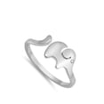 thumbnail image 4 of Open Elephant Long Trunk Adjustable Ring .925 Sterling Silver Band Jewelry Female Male Unisex Size 4, 4 of 4