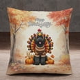 thumbnail image 2 of Happy Thanksgiving Portuguese Water Dog Turkey Costume Pumpkins Autumn Leaves Pillowcase Double Sided PWD Portie Fishing Dog Lover Pillow Case Covers - 130144, 2 of 3