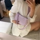 thumbnail image 4 of Bolso de mano suave de PU para mujer, bolso de hombro para axilas con cadena pura para mujer (púrpura) Tmvgtek Oficina Multiescena Multifunción, 4 of 9