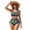 Blue and Green - Brazil Flag, variant on DISNIMO Jamaican Flag Printed Women's Bikini Sets 2 Piece Twist Front Swimsuits High Waisted Tummy Control Bathing Suits V Neck Crisscross Tie Back Swimwear, XS