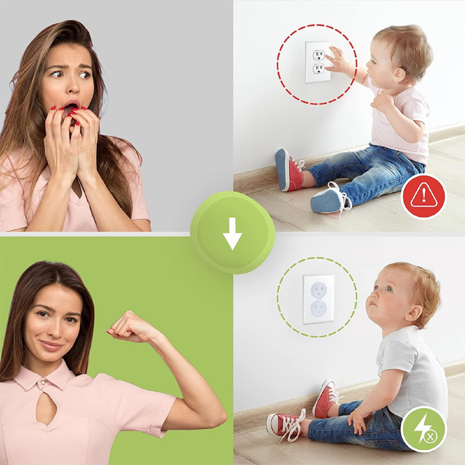 100 Pack Clear Outlet Covers – Baby Safety Outlet Plug Covers – Durable & Steady – Child Proof Your Outlets Easily